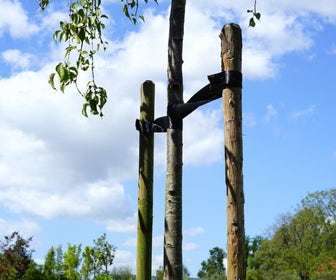 Baumstützenset 250cm Länge (2 Stützen inkl. Band und Nägel!)